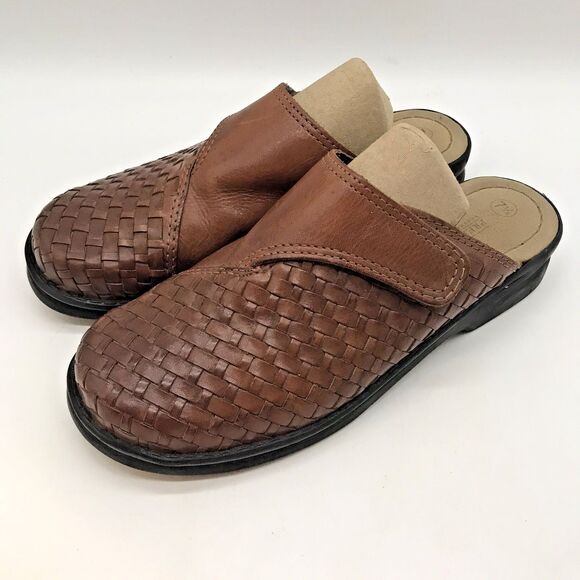 Predictions Leather Collection Woven Leather Mule Women's 7.5 Brown Slip-On Shoe - Picture 3 of 10